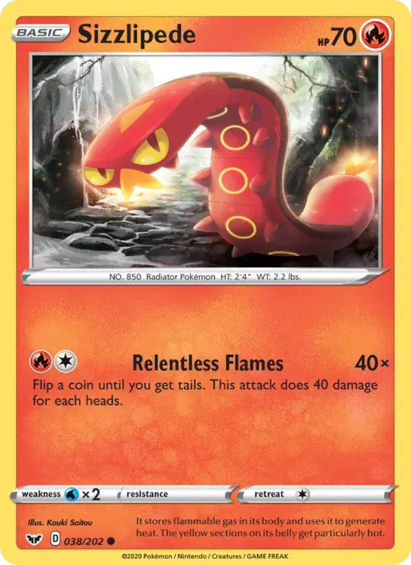 Sizzlipede - 38/216 - Sword & Shield