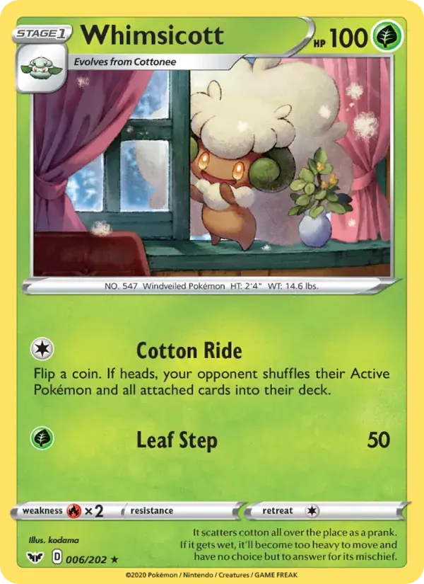 Whimsicott - 6/216 - Sword & Shield