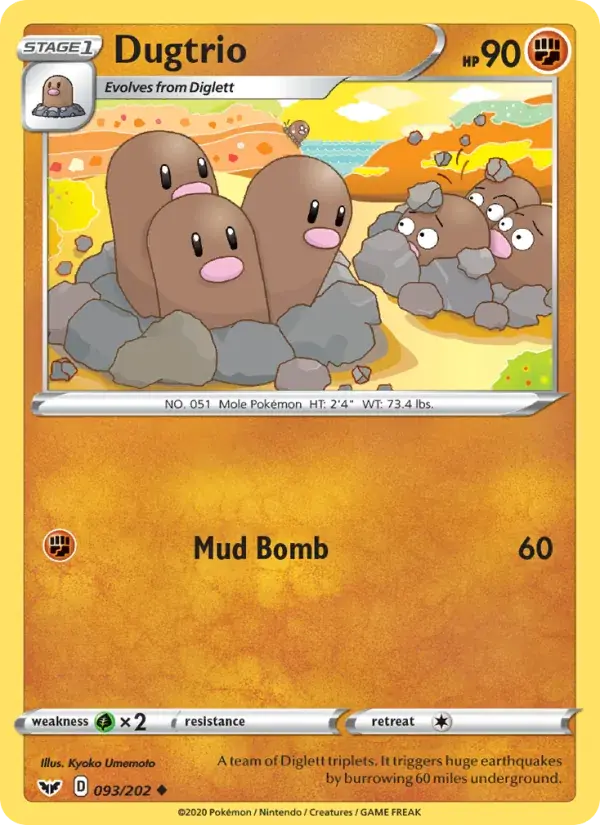 Dugtrio - 93/216 - Sword & Shield