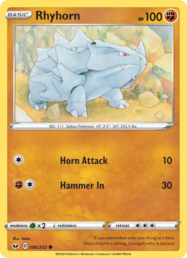 Rhyhorn - 96/216 - Sword & Shield