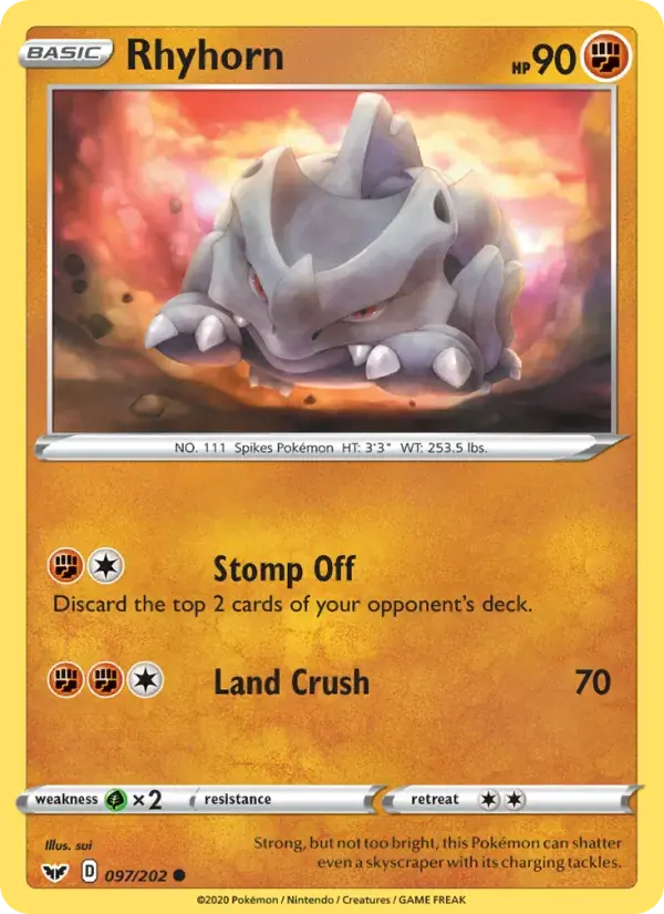 Rhyhorn - 97/216 - Sword & Shield