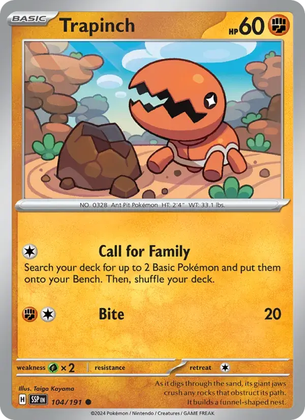 Trapinch - 104/252 - Surging Sparks