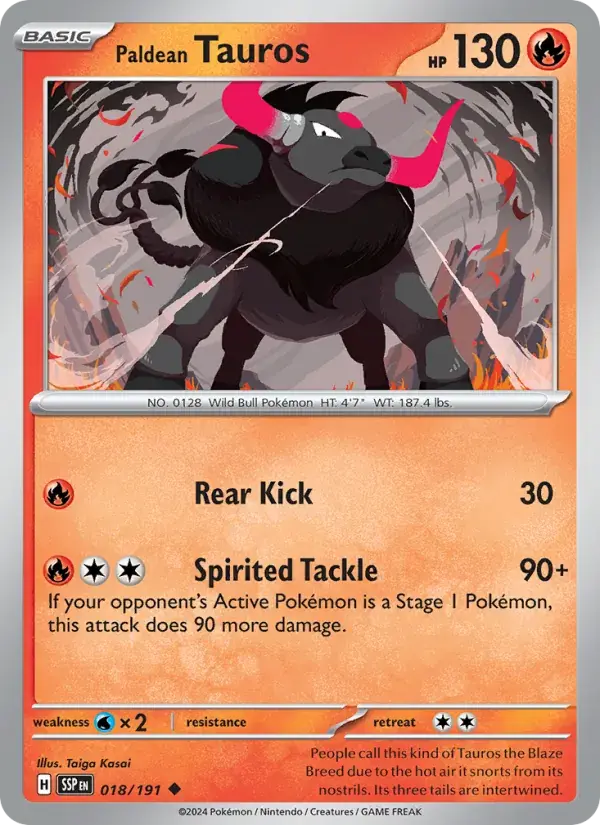 Paldean Tauros - 018/252 - Surging Sparks