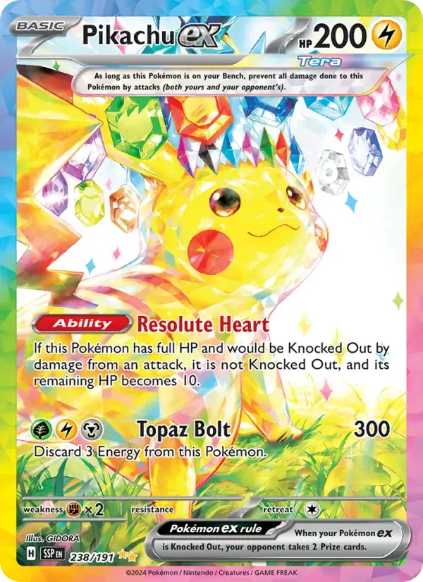 Pikachu ex - 238/252 - Surging Sparks