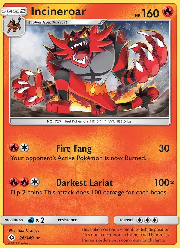 Incineroar - 26/172 - Sun & Moon