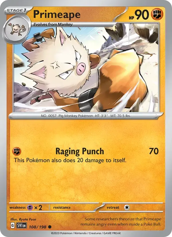 Primeape - 108/258 - Scarlet & Violet