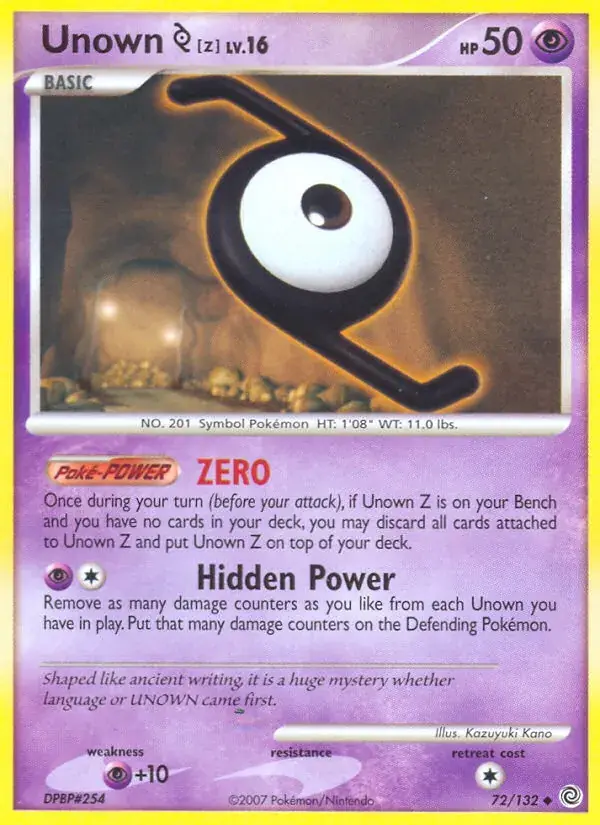 Unown Z - 72/132 - Secret Wonders