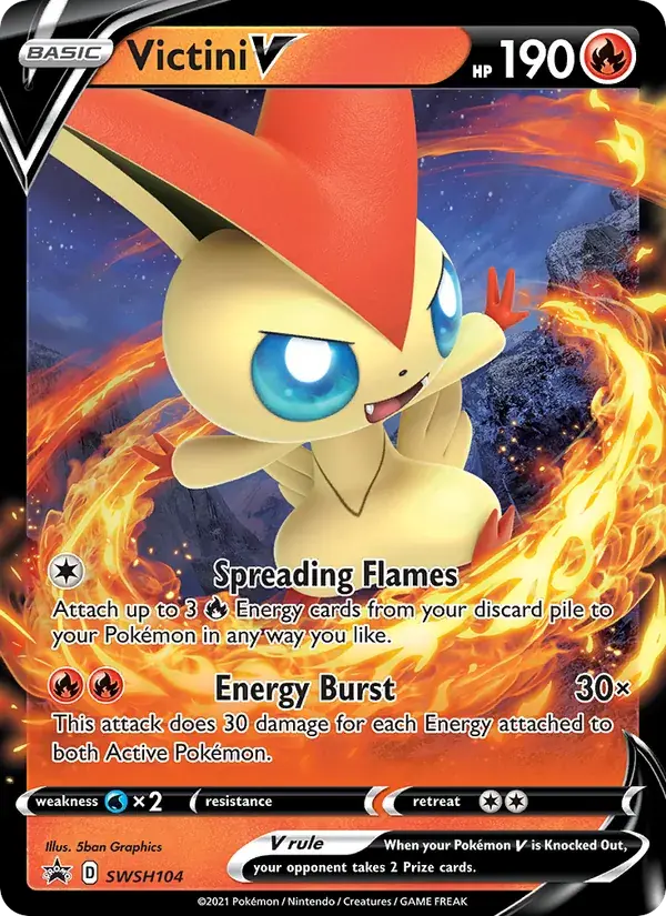 Victini V - SWSH104/307 - SWSH Black Star Promos