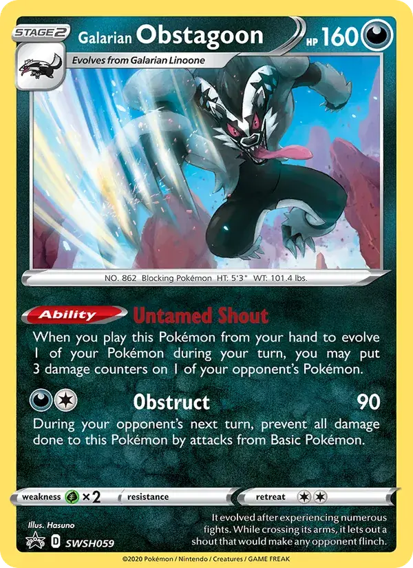 Galarian Obstagoon - SWSH059/307 - SWSH Black Star Promos