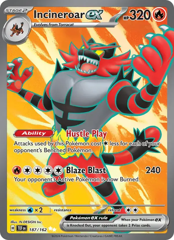 Incineroar ex - 187/218 - Temporal Forces