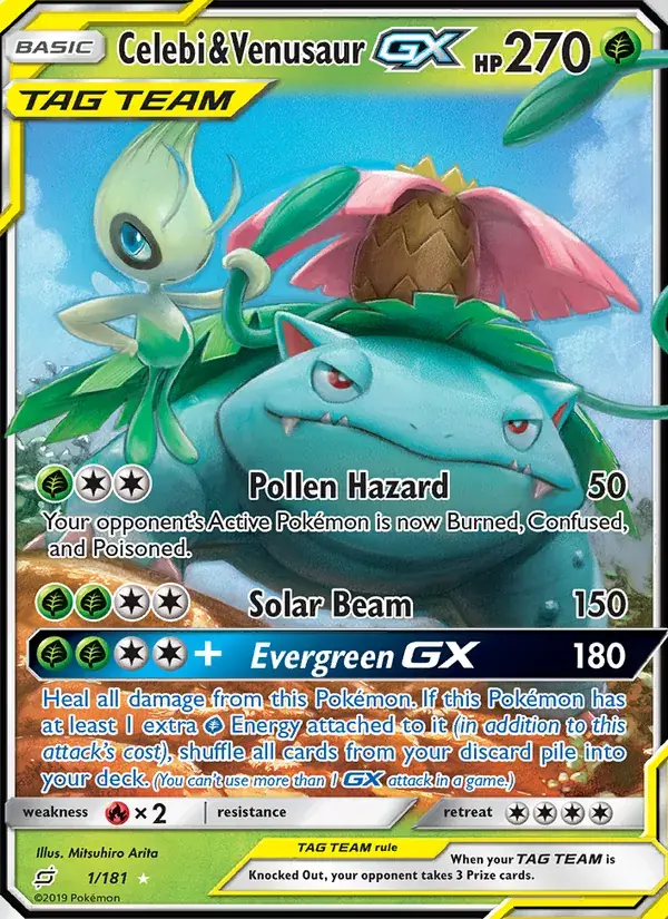 Celebi & Venusaur GX - 1/196 - Team Up
