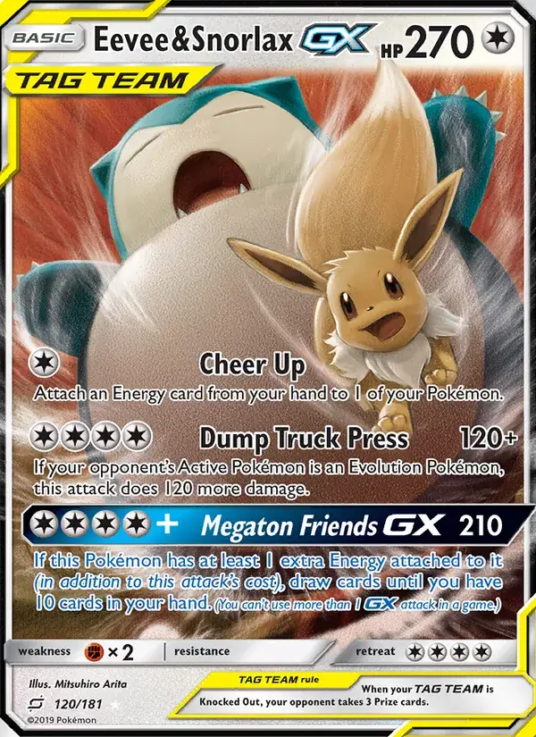 Eevee & Snorlax GX - 120/196 - Team Up