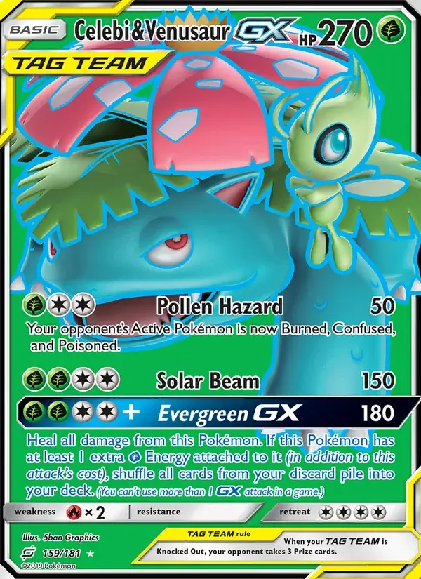 Celebi & Venusaur GX - 159/196 - Team Up
