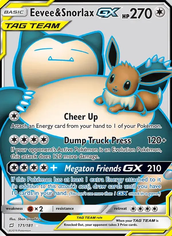 Eevee & Snorlax GX - 171/196 - Team Up