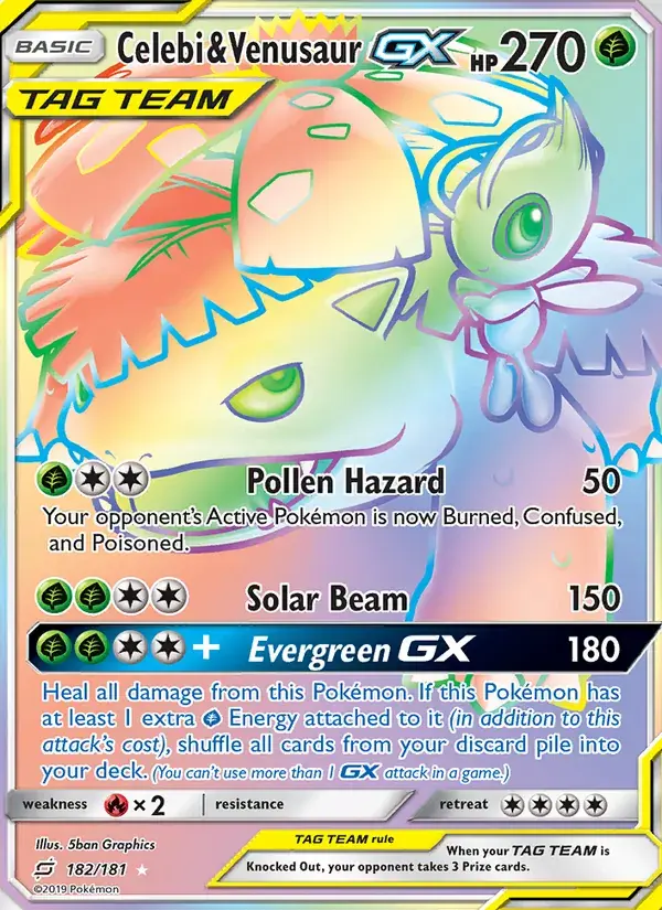 Celebi & Venusaur GX - 182/196 - Team Up