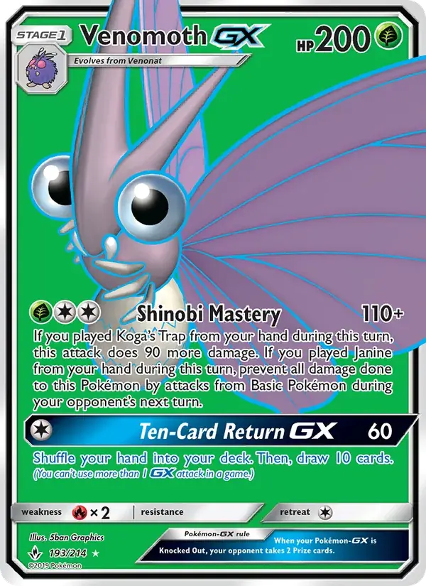 Venomoth GX - 193/234 - Unbroken Bonds
