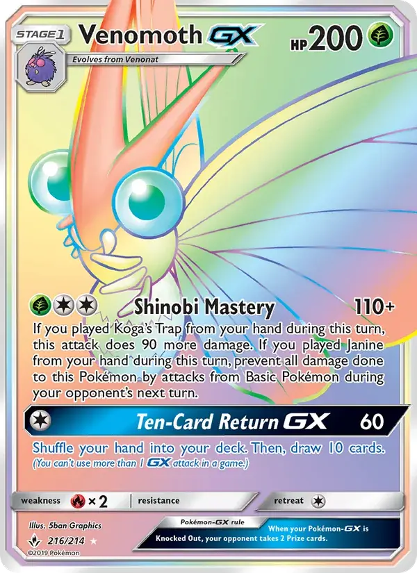 Venomoth GX - 216/234 - Unbroken Bonds