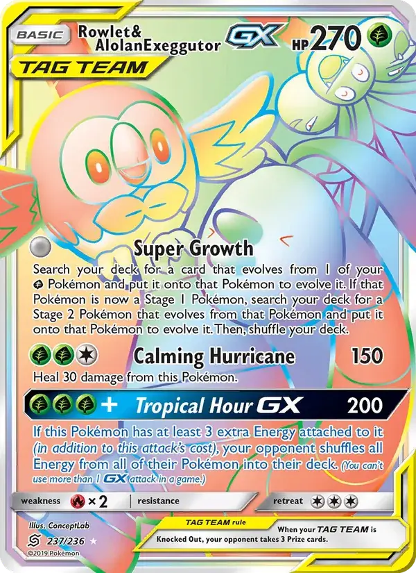 Rowlet & Alolan Exeggutor GX - 237/258 - Unified Minds