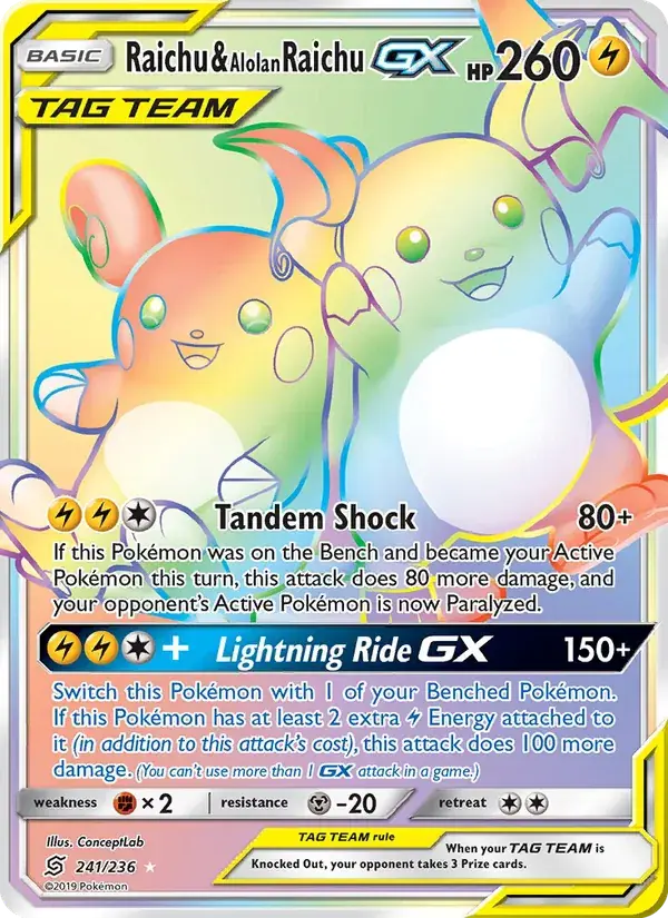 Raichu & Alolan Raichu GX - 241/258 - Unified Minds
