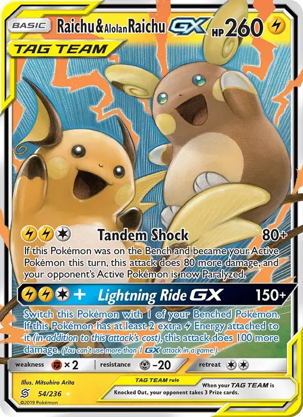 Raichu et Raichu d’Alola GX - 54/258 - Harmonie des Esprits