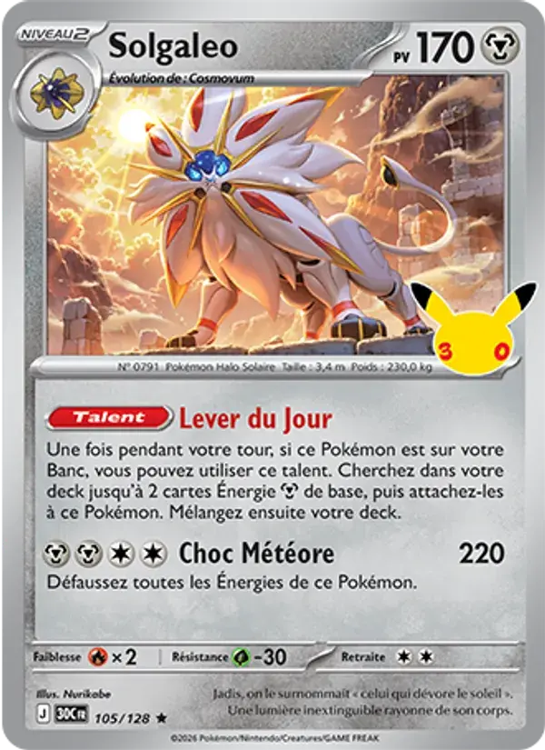 Solgaleo - 105/158 - 30ᵉ Anniversaire
