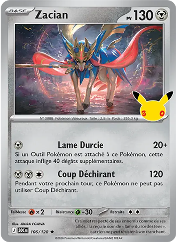 Zacian - 106/158 - 30ᵉ Anniversaire