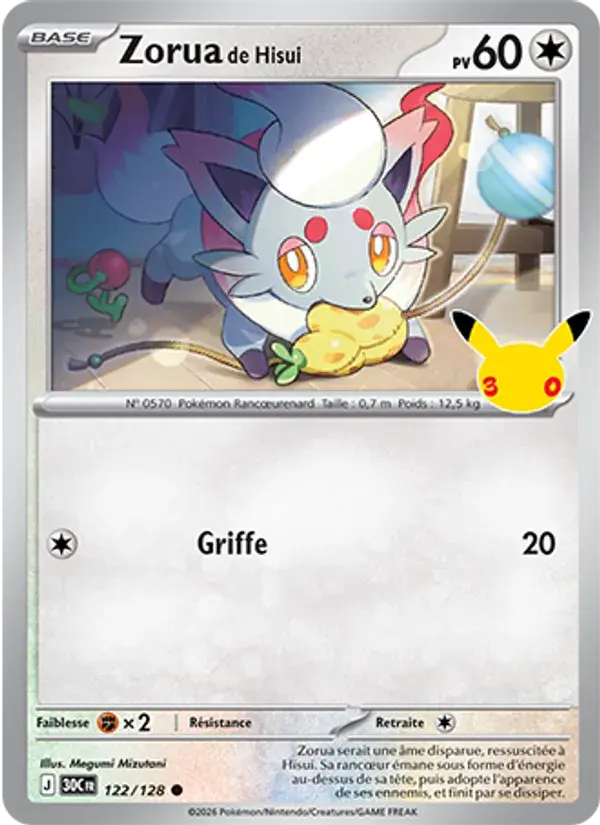 Zorua de Hisui - 122/158 - 30ᵉ Anniversaire