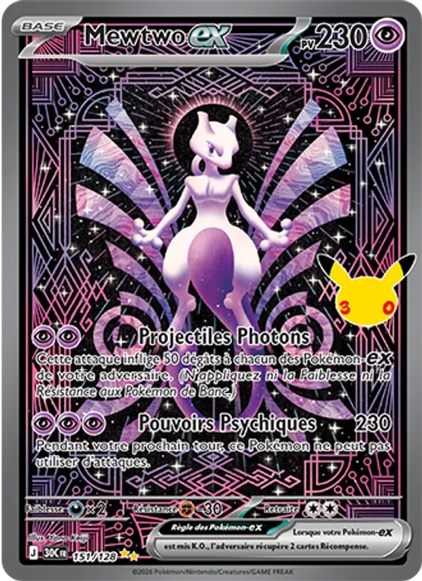 Mewtwo-ex - 151/158 - 30ᵉ Anniversaire