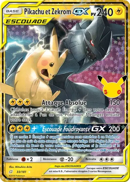 Pikachu et Zekrom GX - 008/158 - 30ᵉ Anniversaire