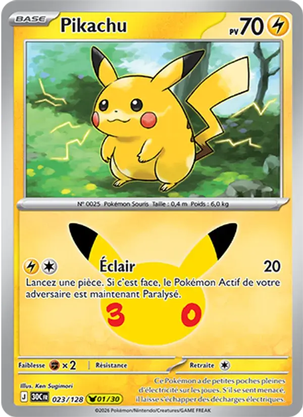 Pikachu - 023/158 - 30ᵉ Anniversaire