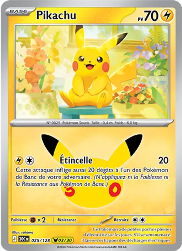 Pikachu - 025/158 - 30ᵉ Anniversaire