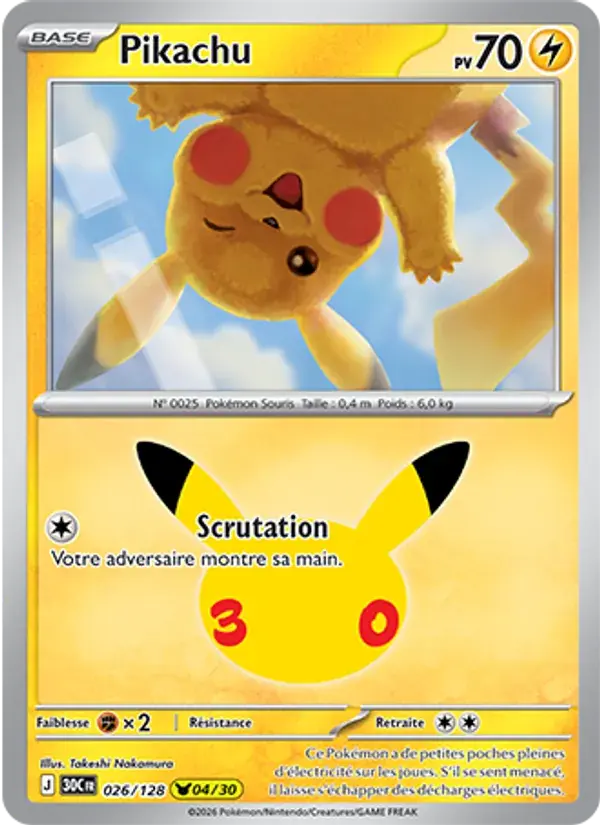 Pikachu - 026/158 - 30ᵉ Anniversaire