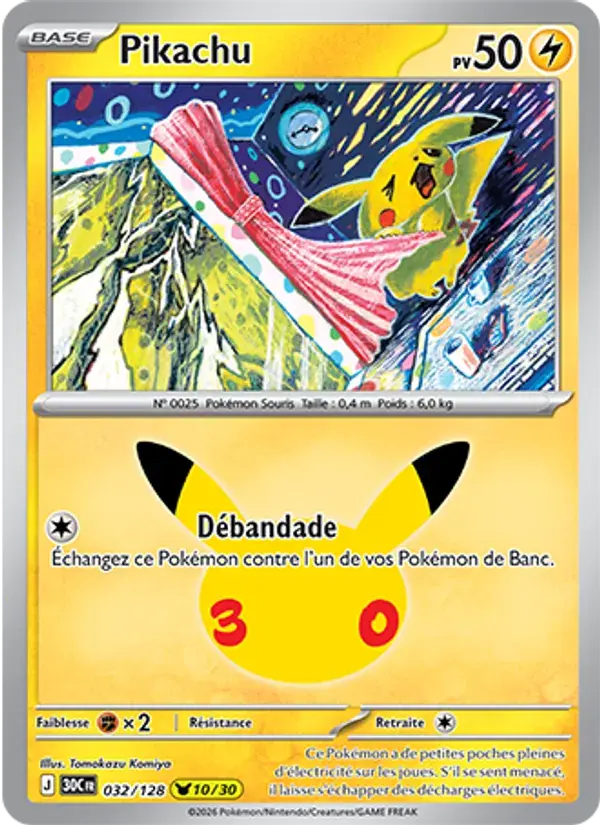 Pikachu - 032/158 - 30ᵉ Anniversaire