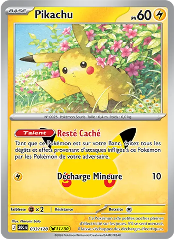 Pikachu - 033/158 - 30ᵉ Anniversaire