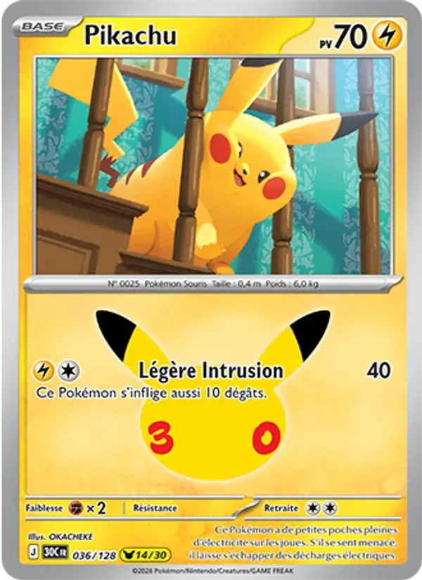 Pikachu - 036/158 - 30ᵉ Anniversaire