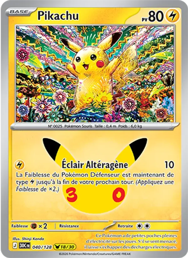 Pikachu - 040/158 - 30ᵉ Anniversaire