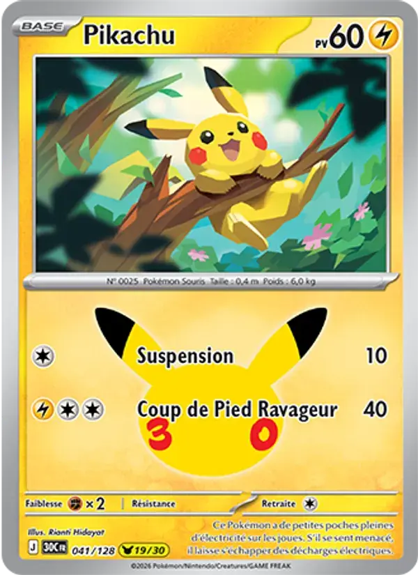 Pikachu - 041/158 - 30ᵉ Anniversaire