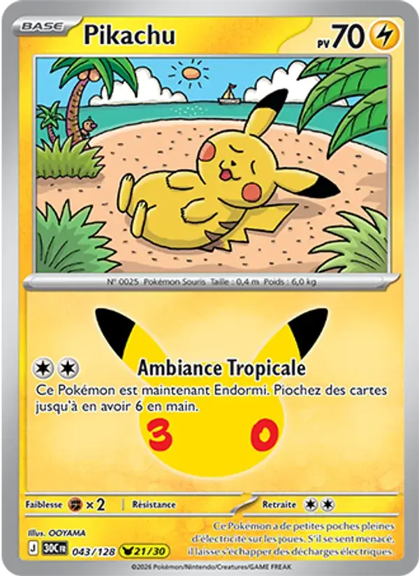 Pikachu - 043/158 - 30ᵉ Anniversaire