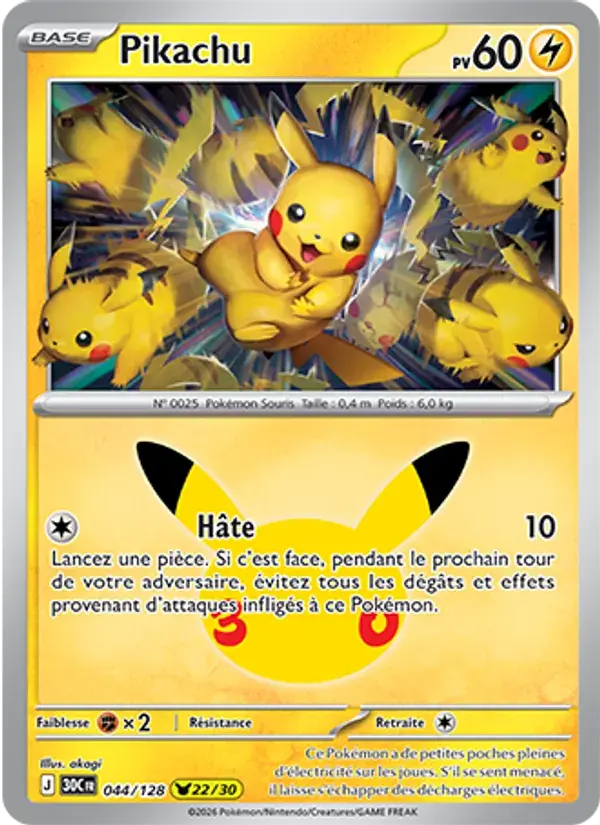 Pikachu - 044/158 - 30ᵉ Anniversaire