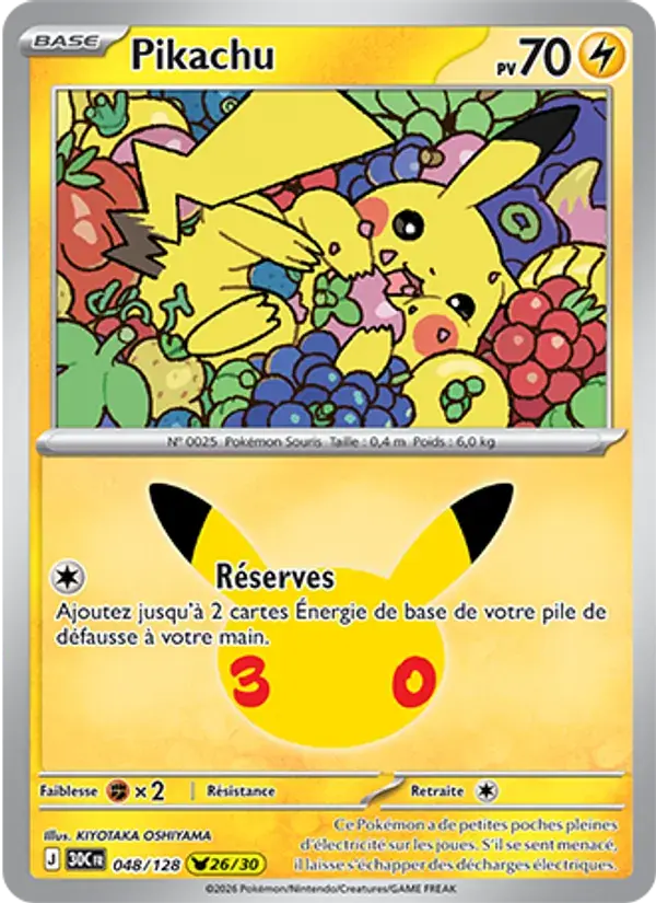 Pikachu - 048/158 - 30ᵉ Anniversaire