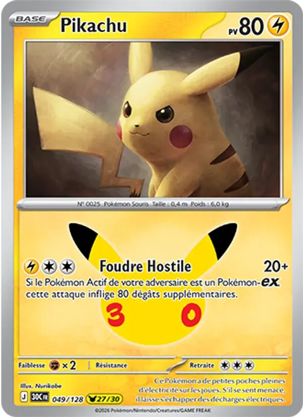 Pikachu - 049/158 - 30ᵉ Anniversaire
