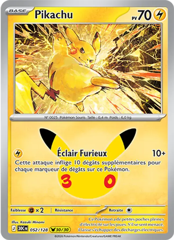 Pikachu - 052/158 - 30ᵉ Anniversaire