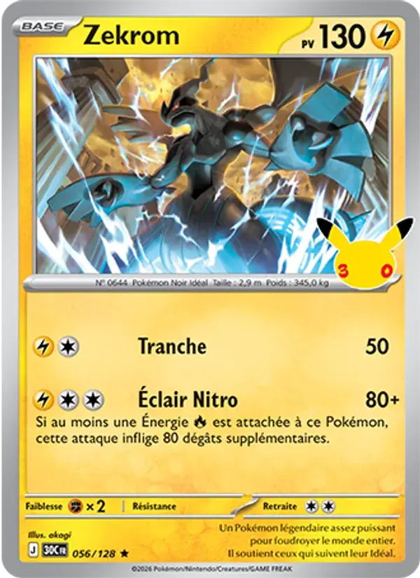 Zekrom - 056/158 - 30ᵉ Anniversaire