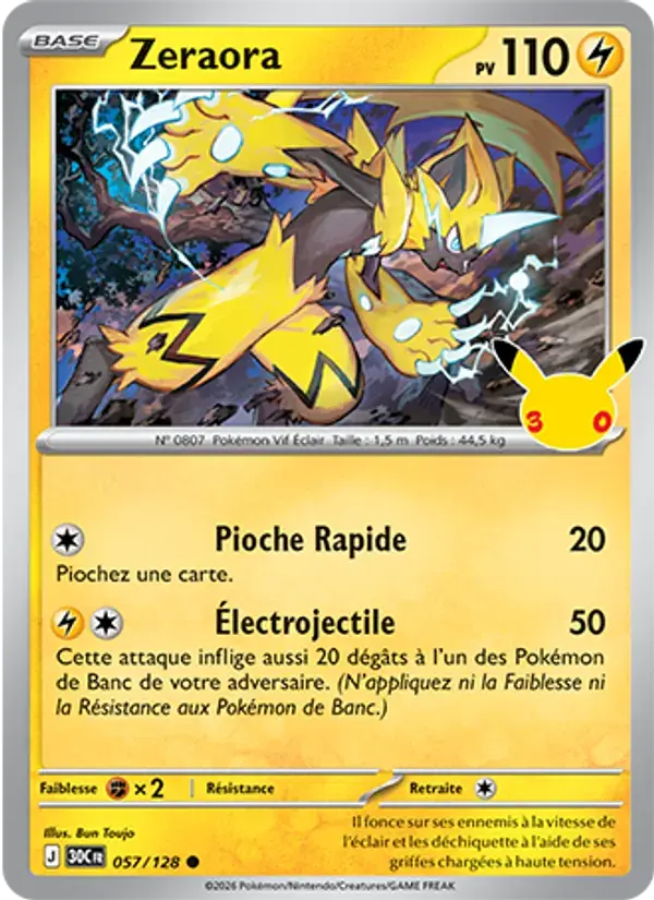 Zeraora - 057/158 - 30ᵉ Anniversaire