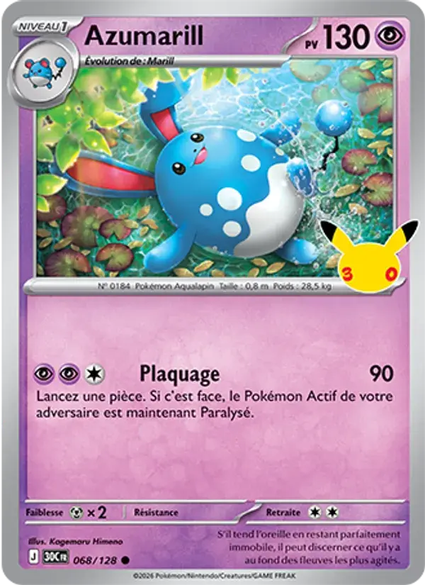Azumarill - 068/158 - 30ᵉ Anniversaire