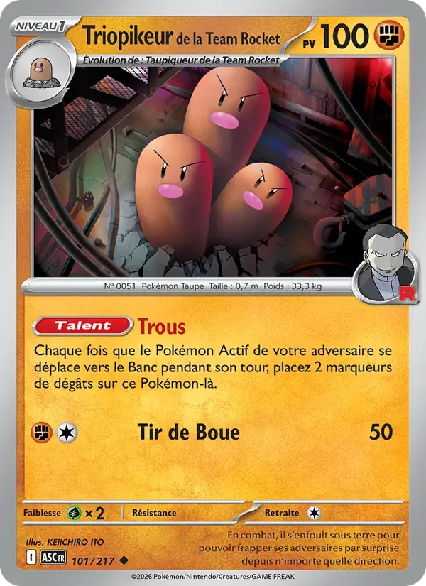 Triopikeur de la Team Rocket - 101/295 - Héros Transcendants
