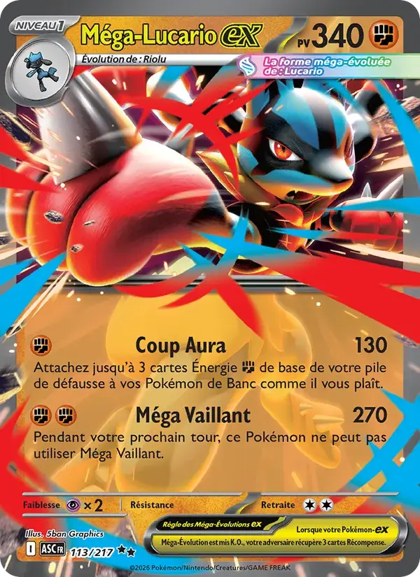 Méga-Lucario-ex - 113/295 - Héros Transcendants