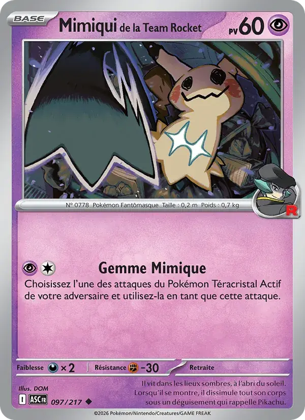 Mimiqui de la Team Rocket - 097/295 - Héros Transcendants