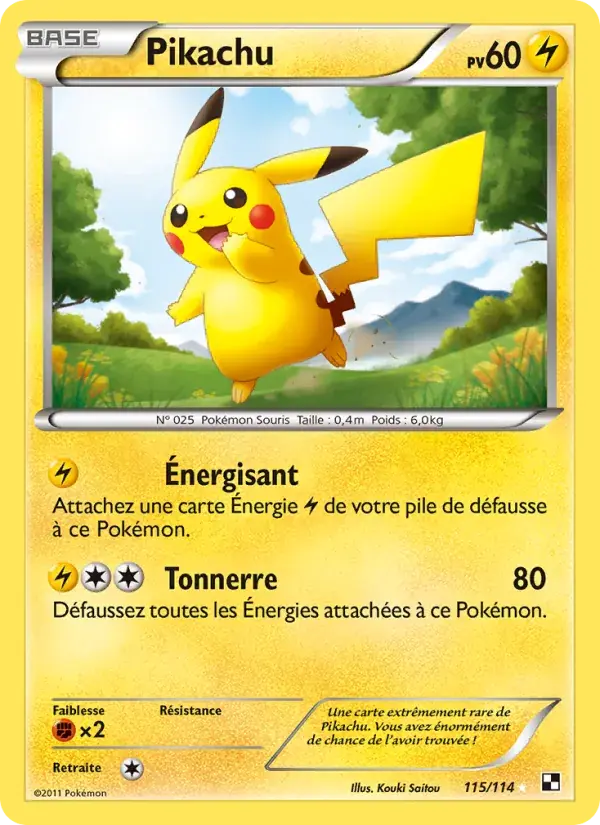 Pikachu - 115/115 - Noir & Blanc