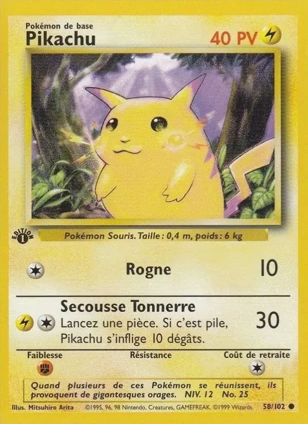 Pikachu - 58/102 - Set de Base